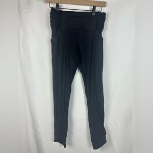 Free People Movement Leggings. Black With Black Velvet Top. Women's Size Small